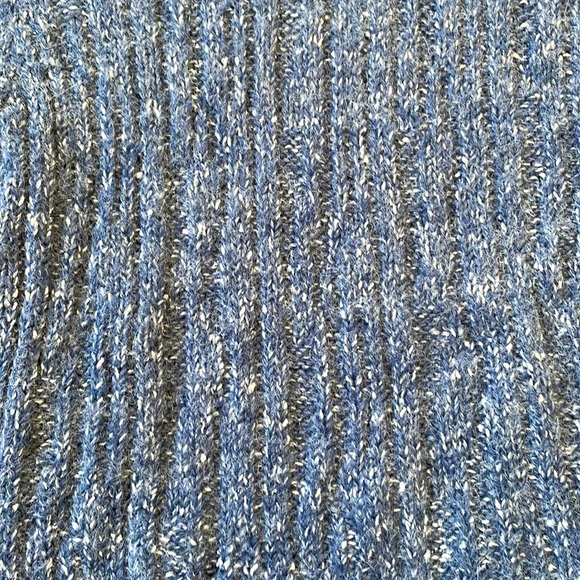 Turtleneck Sweater Short Sleeve Kaisely Fuzzy Alpaca Wool Winter Blue Gray Large - Picture 4 of 4